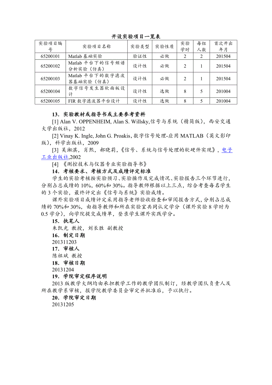 信号与系统实验教学大纲_第2页