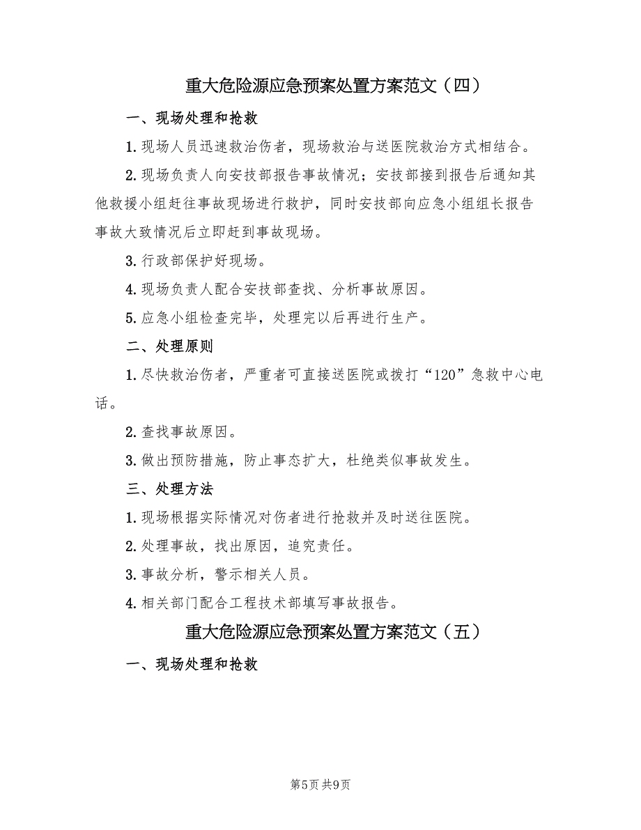 重大危险源应急预案处置方案范文（8篇）.doc_第5页