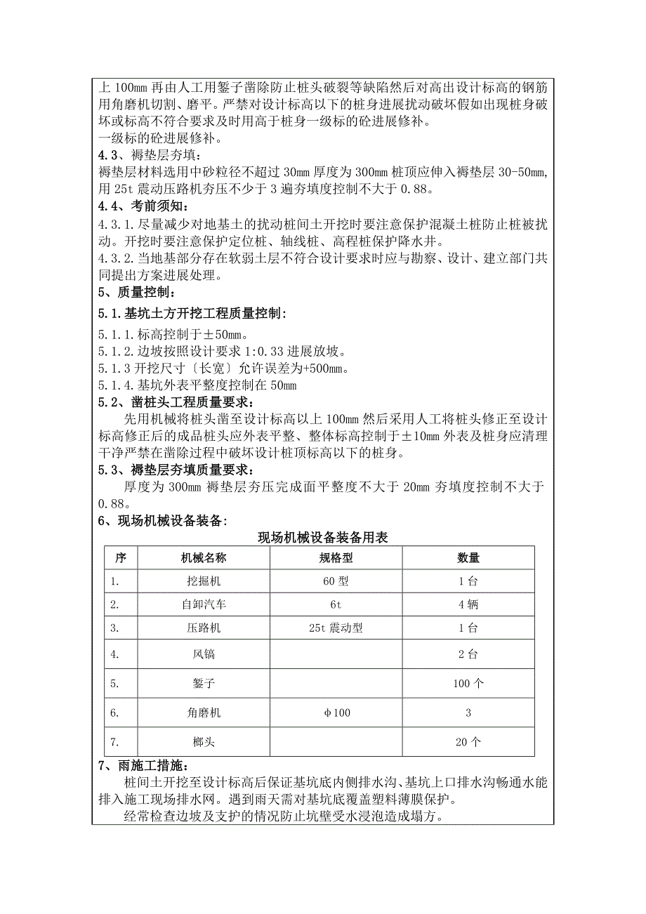 桩间土开挖技术交底_第2页