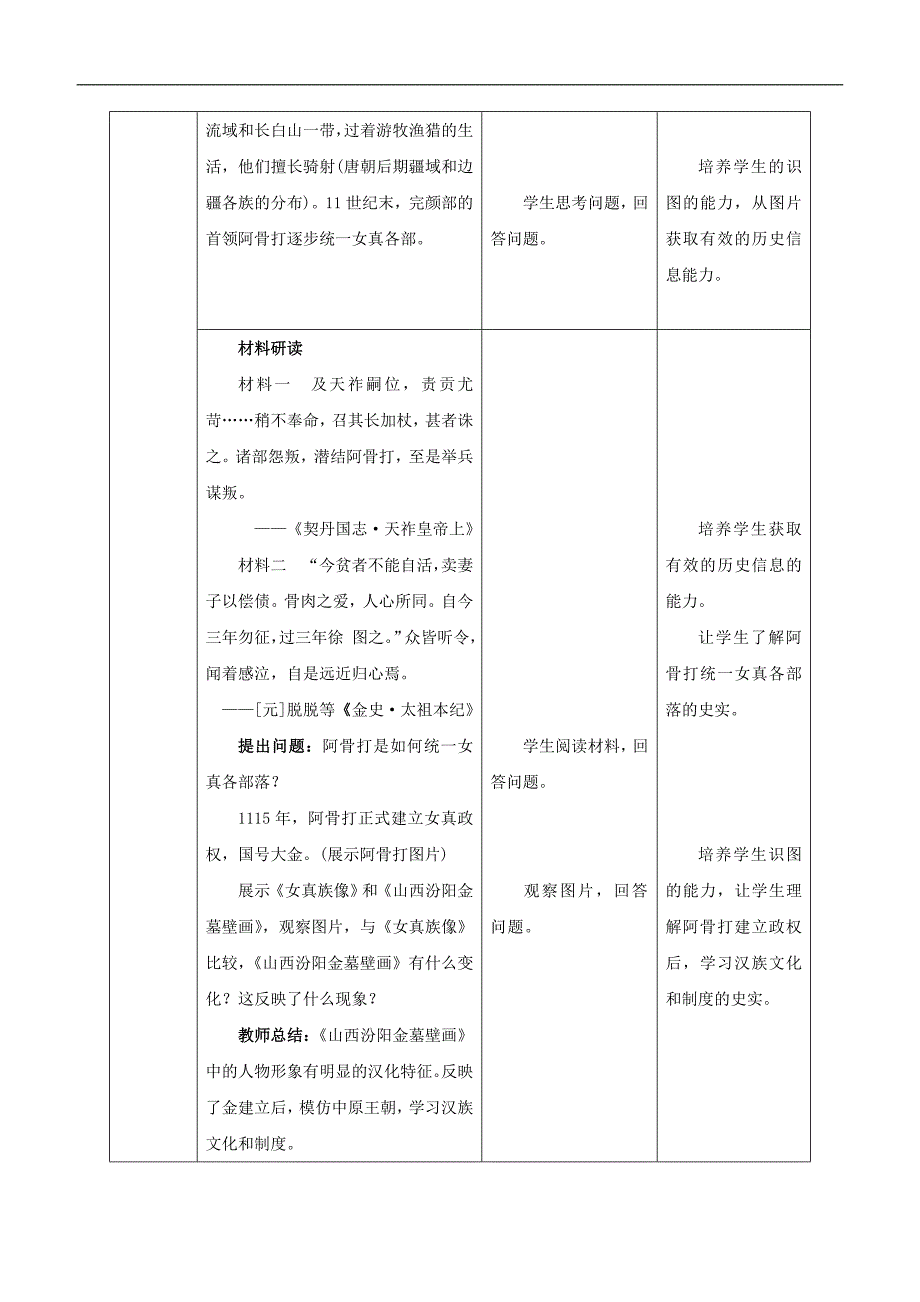 部编版人教七年级历史下册第二单元第8课金与南宋的对峙教案设计_第2页