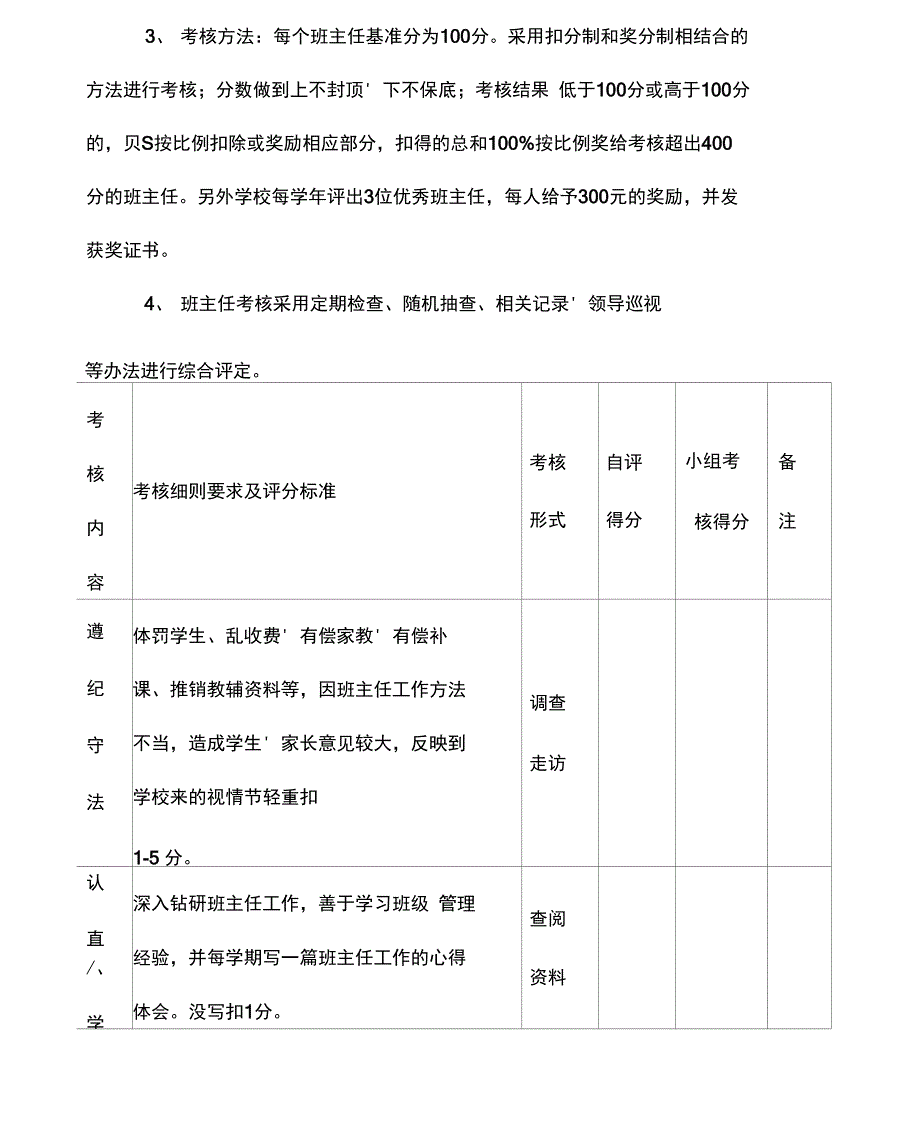 班主任工作考核方案_第2页