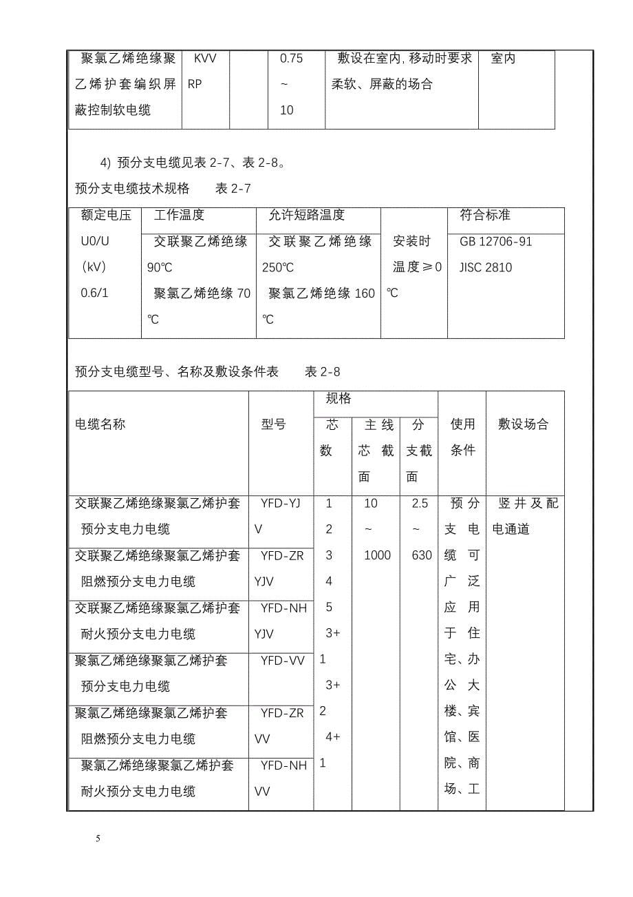 电缆敷设施工技术(安全)交底记录_第5页