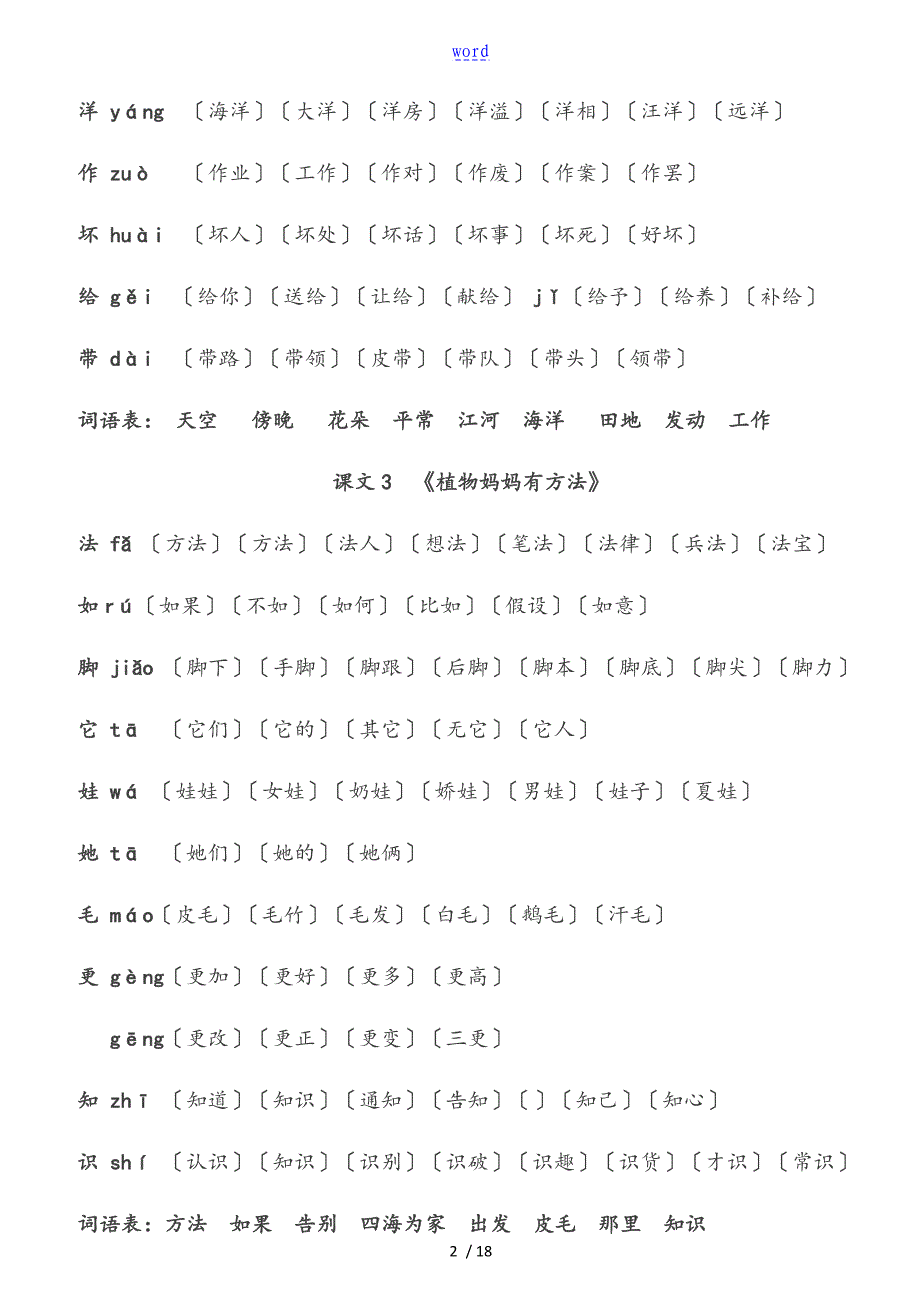 二年级上册识字表会写字组词_第2页