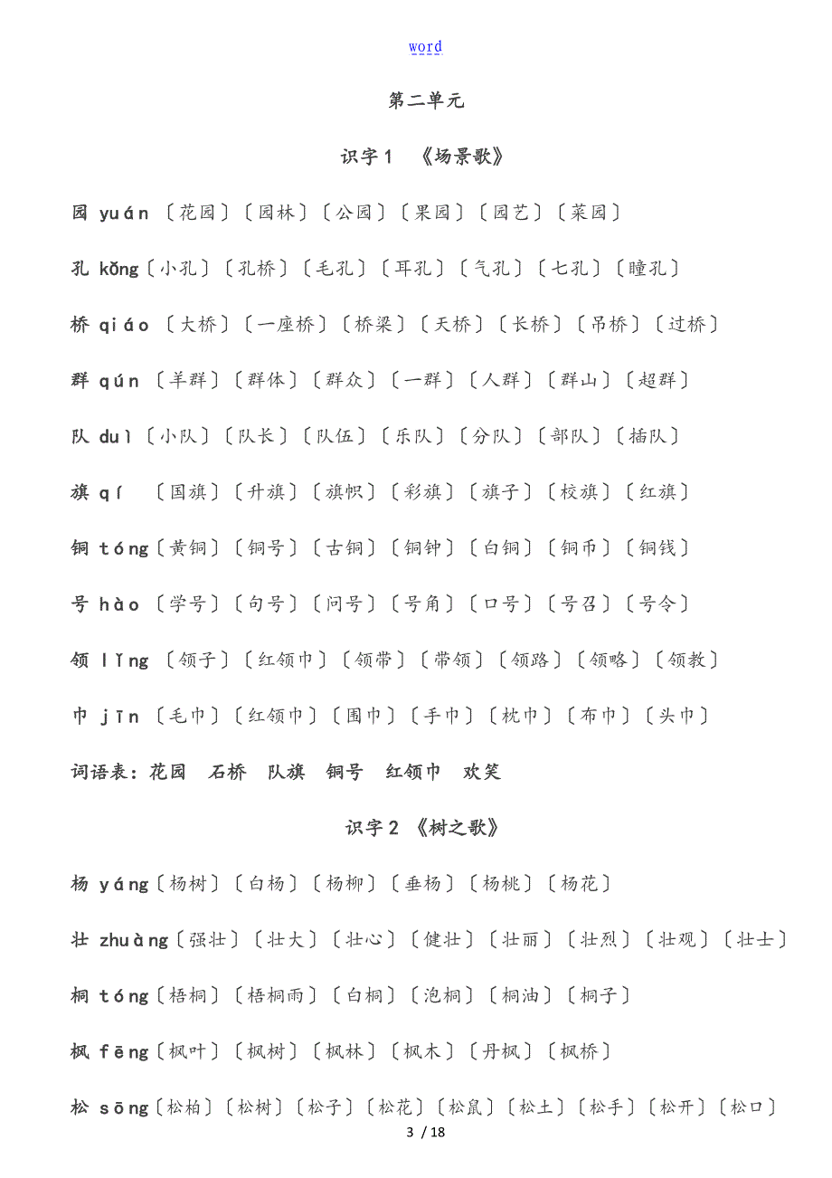 二年级上册识字表会写字组词_第3页