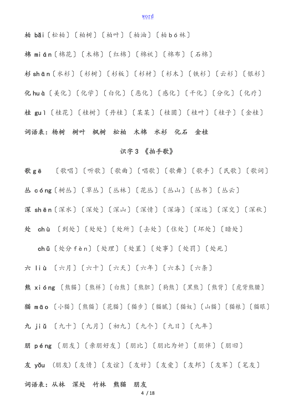 二年级上册识字表会写字组词_第4页