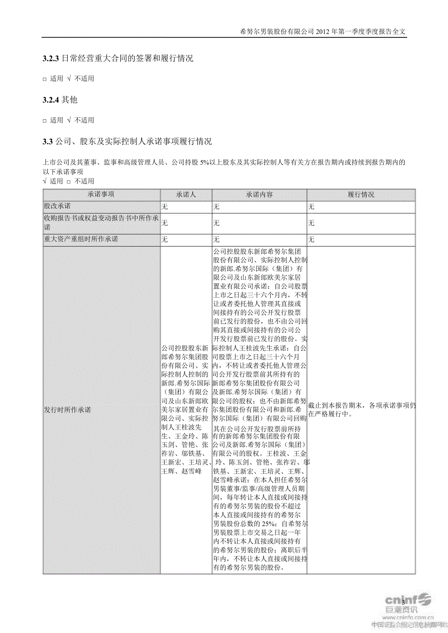 希努尔：第一季度报告全文_第3页