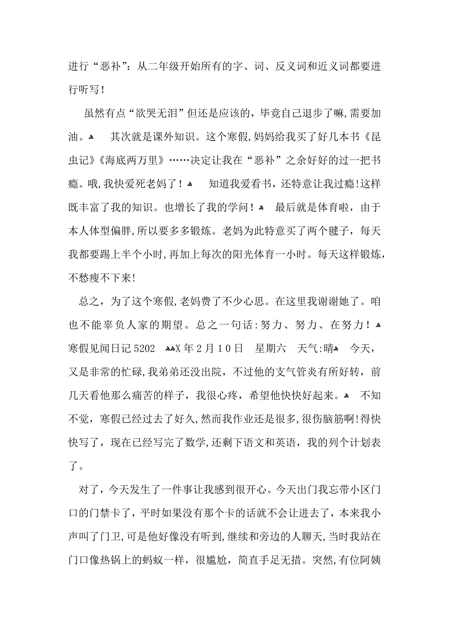 寒假见闻日记_第4页