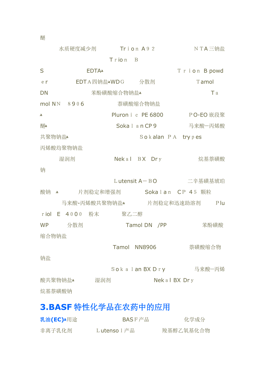 巴斯夫BASF农药助剂性能介绍与应用_第3页