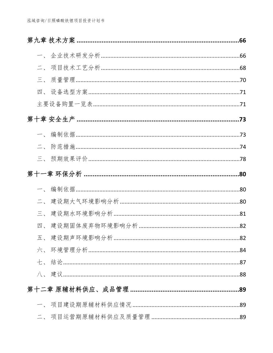 日照磷酸铁锂项目投资计划书【范文模板】_第4页