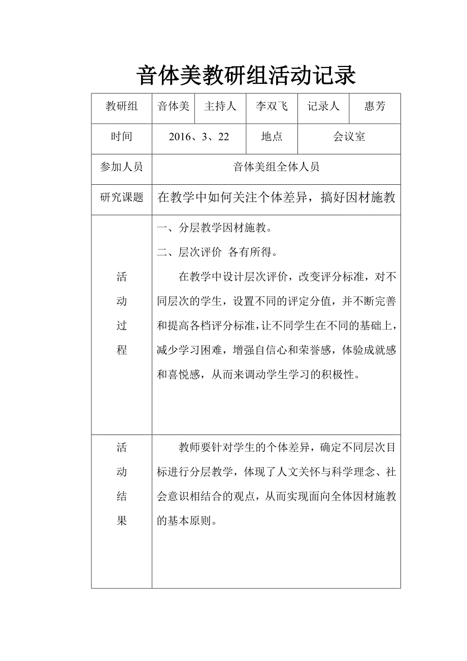 2016上音体美教研组活动记录_第4页