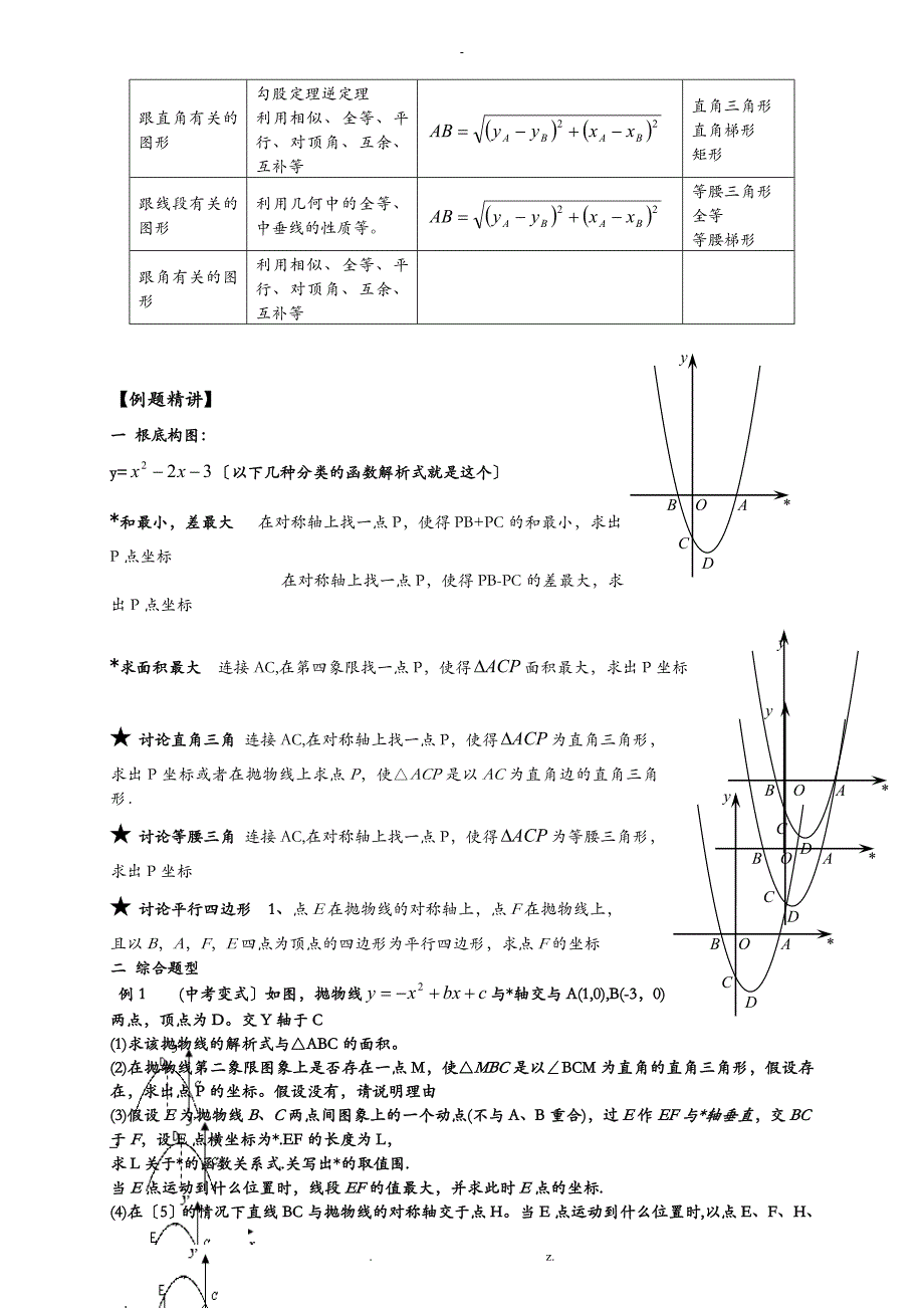 二次函数与几何综合压轴题题型归纳-学生版_第3页