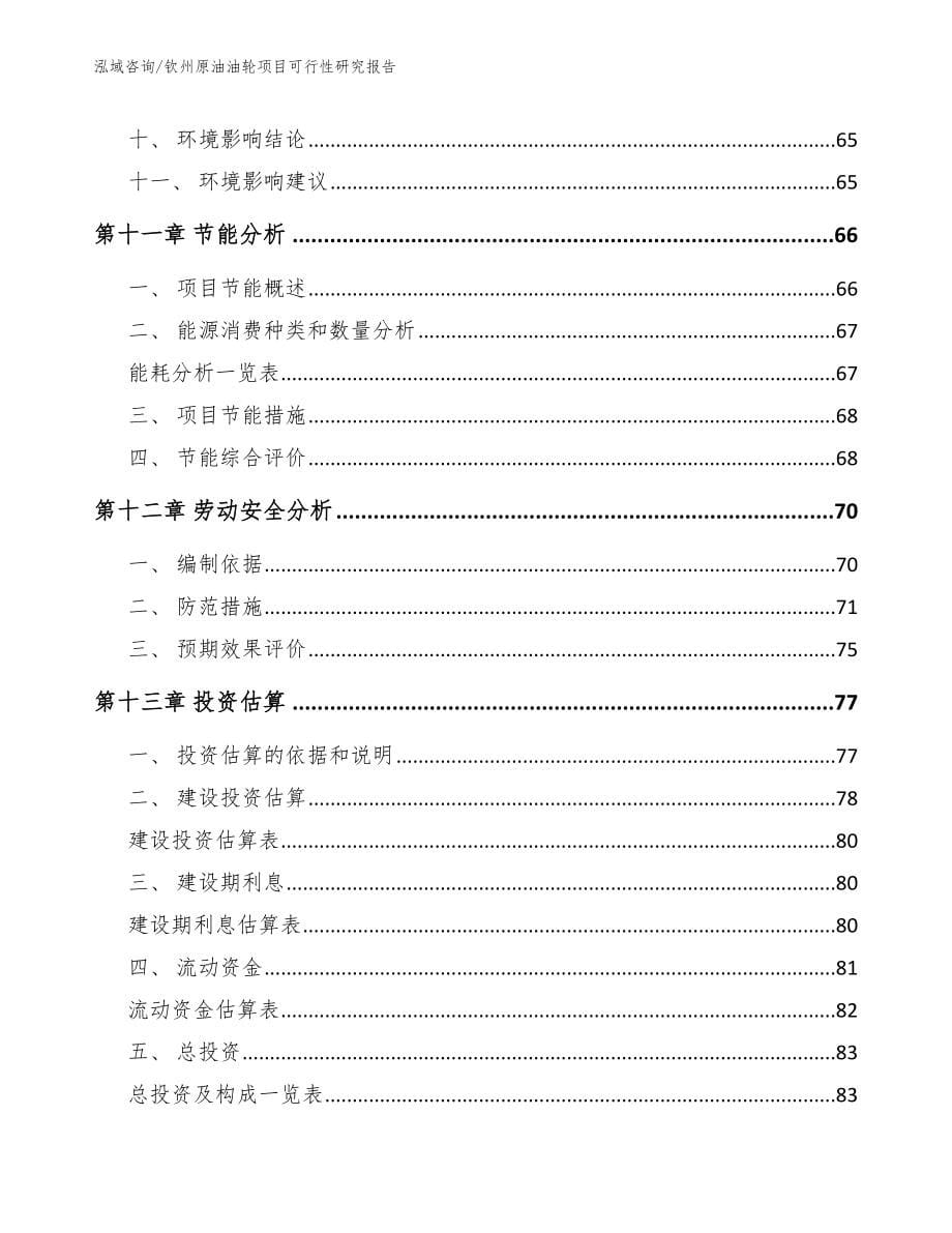 钦州原油油轮项目可行性研究报告参考模板_第5页