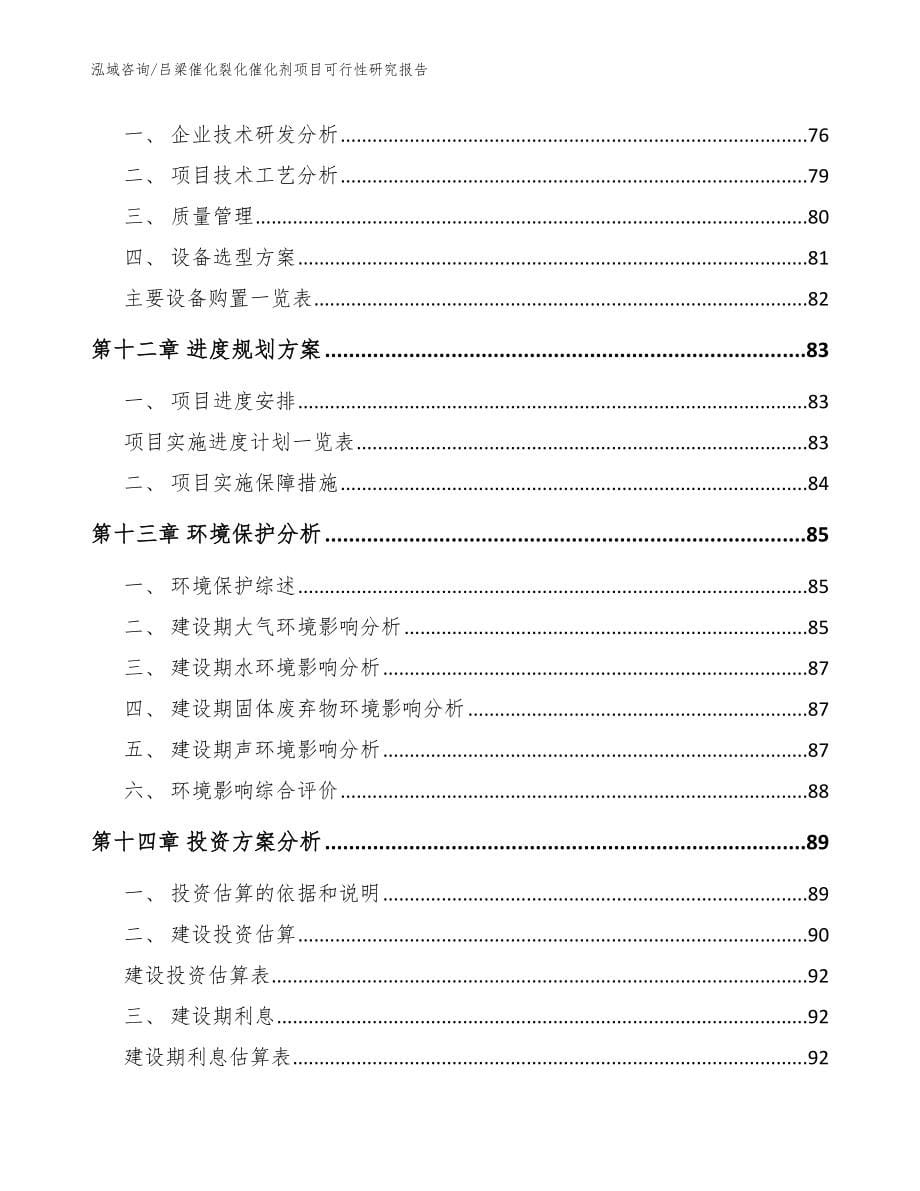 吕梁催化裂化催化剂项目可行性研究报告_范文模板_第5页