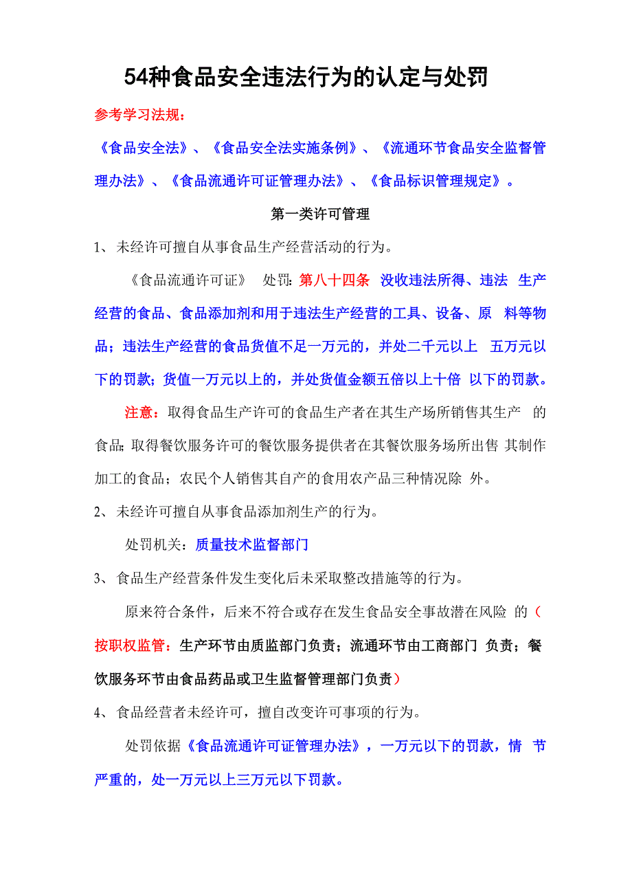 54种食品违法行为处罚依据_第1页