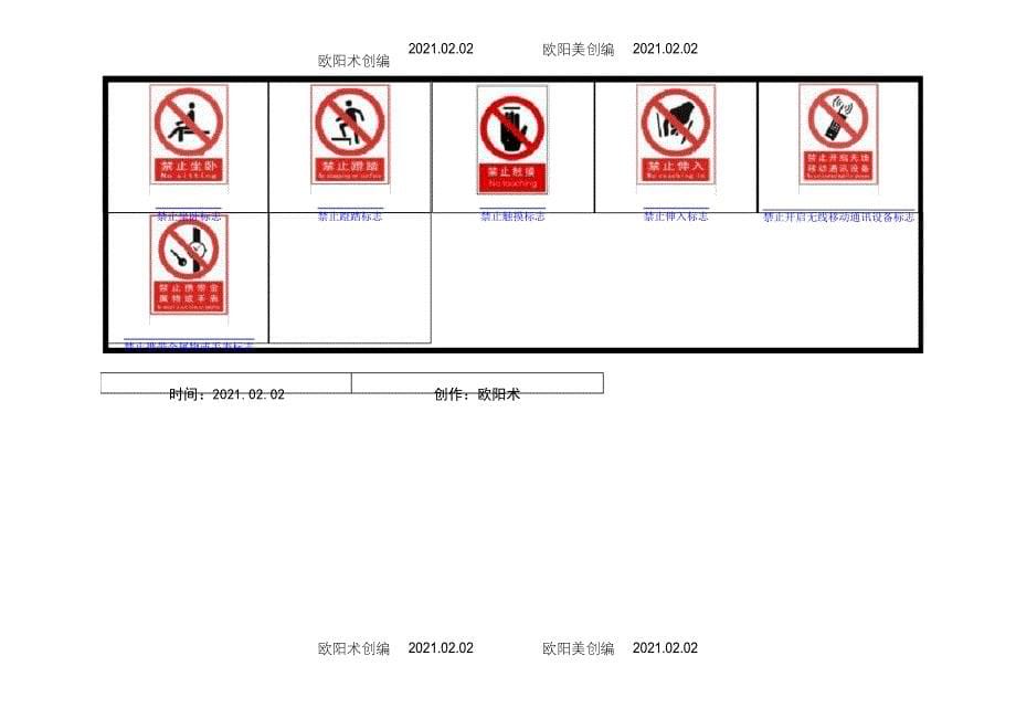 1.常用安全标志-禁止标志-禁止的标志之欧阳术创编_第5页