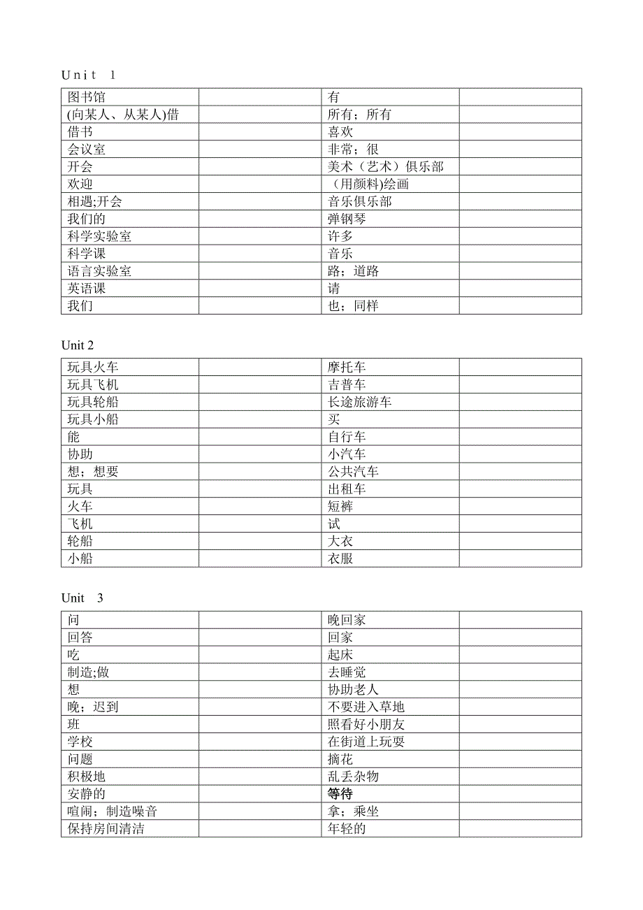 人教精通版五年级下册英语单词表_第1页