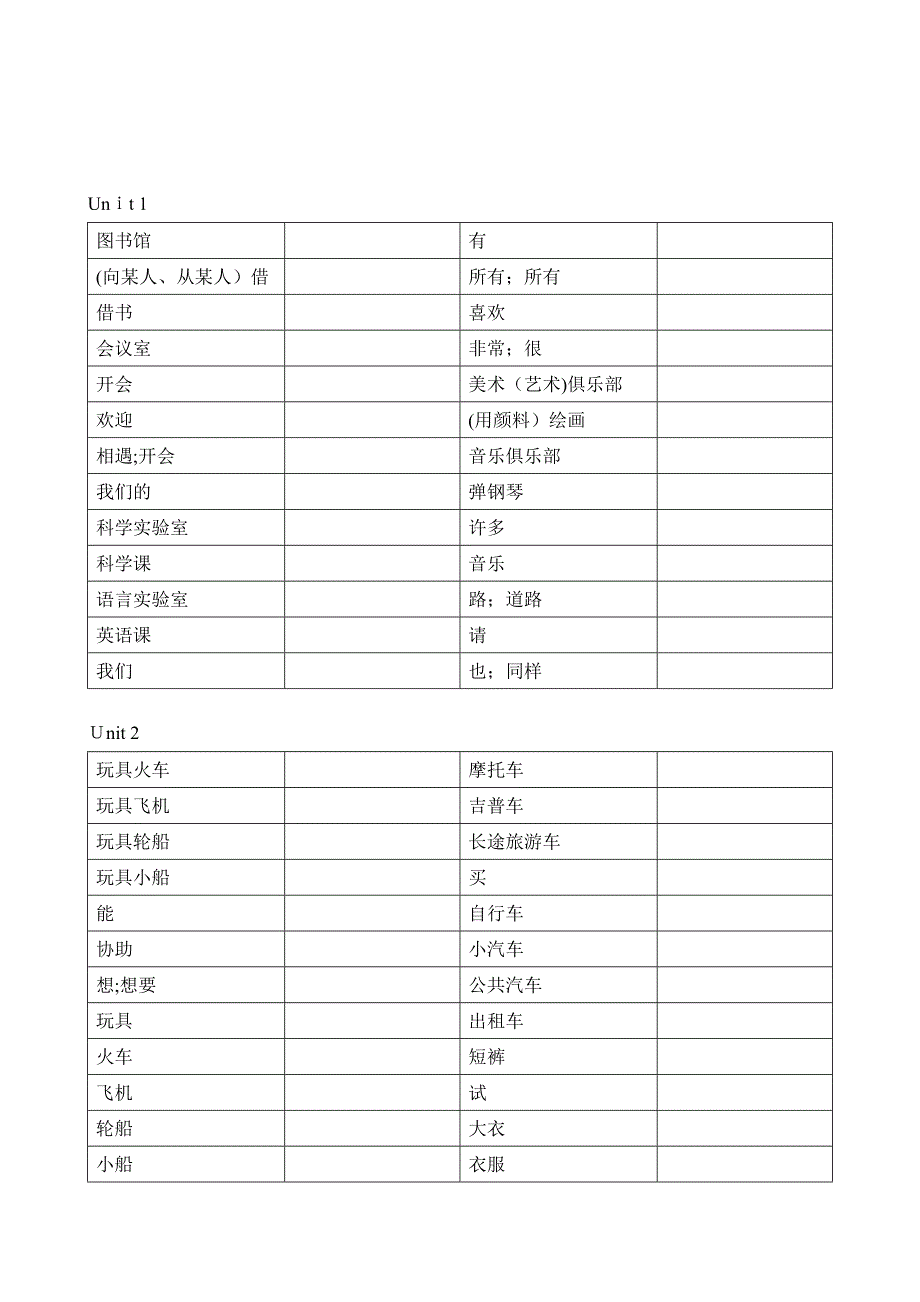 人教精通版五年级下册英语单词表_第3页