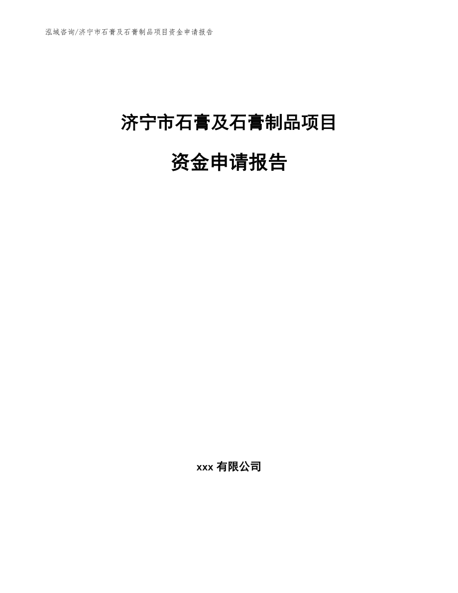 济宁市石膏及石膏制品项目资金申请报告【参考范文】_第1页