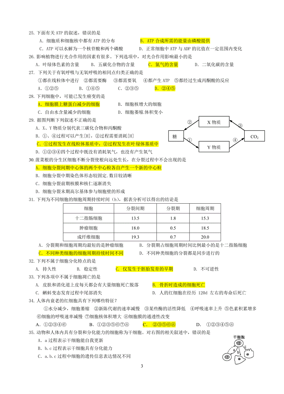 2013年小高考生物知识扫描313号_第3页