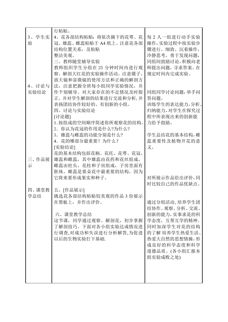 《实验：解剖和观察花的结构》教学设计_第3页