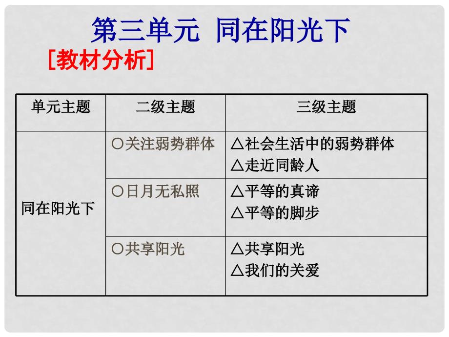 九年级政治 第三单元同在阳光下知识梳理 教科版_第2页