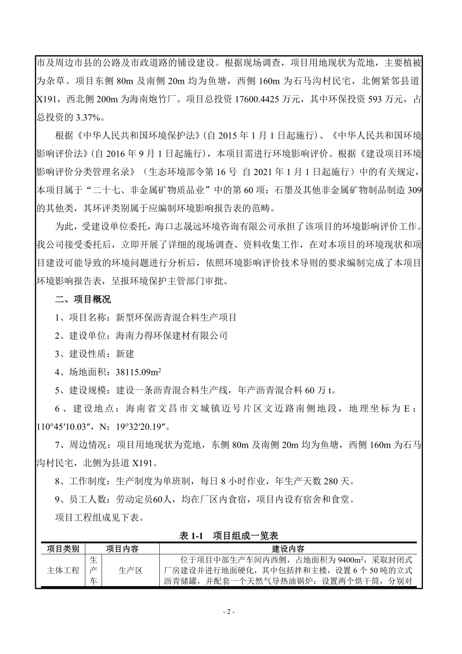 海南力得新型环保沥青混合料生产项目环评报告 .doc_第4页