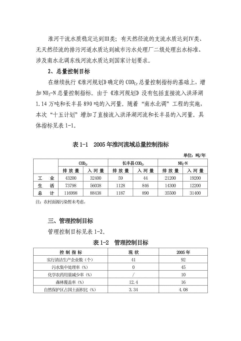 安徽省淮河流域水污染防治十五计划_第5页