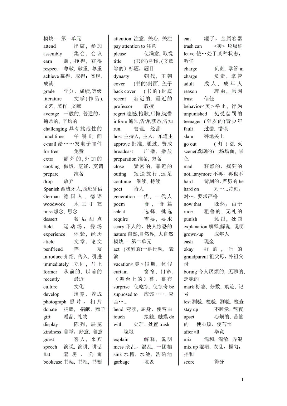 牛津高中英语单词表111便于打印无广告_第1页