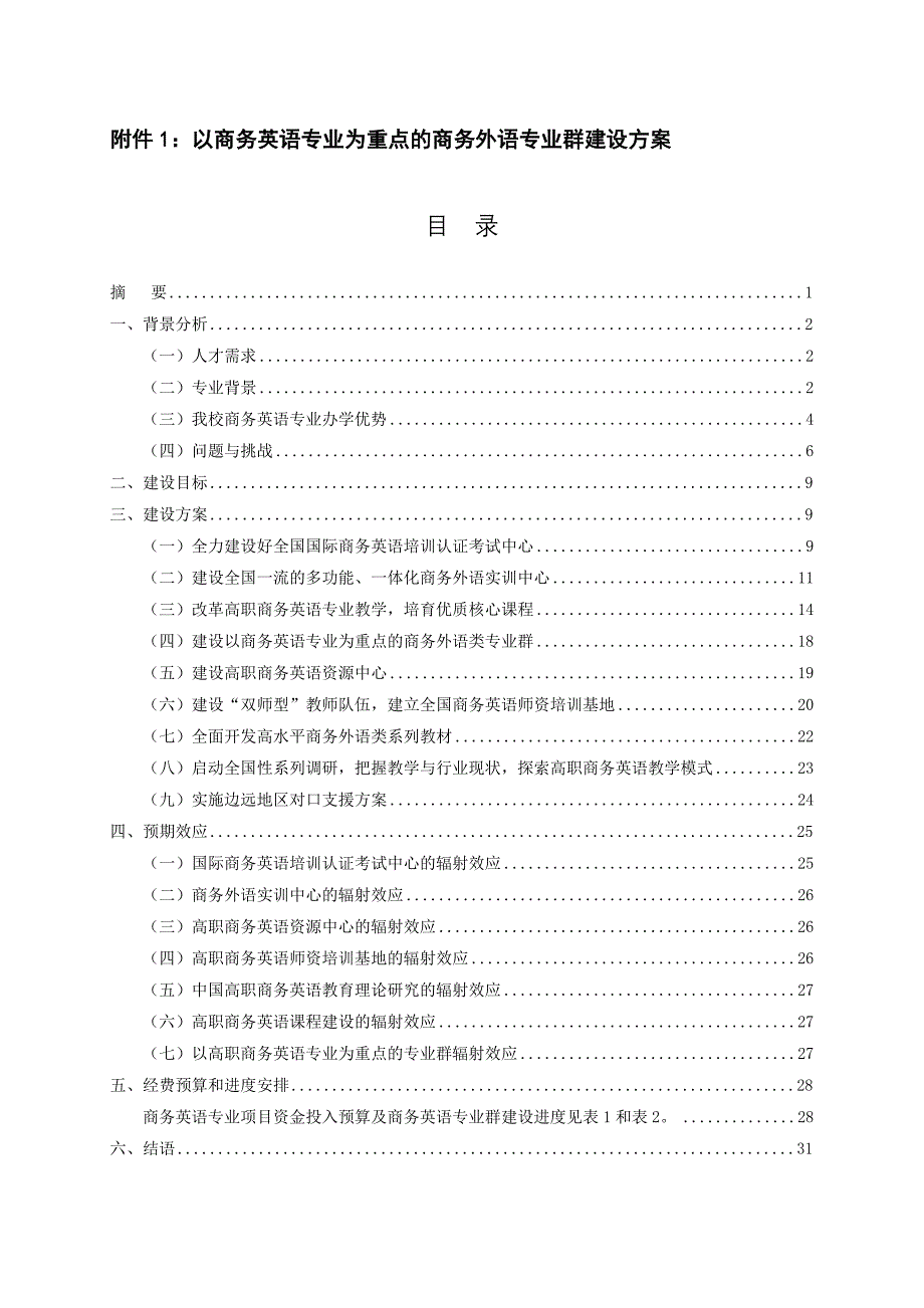 商务英语专业及专业群建设方案.doc_第1页