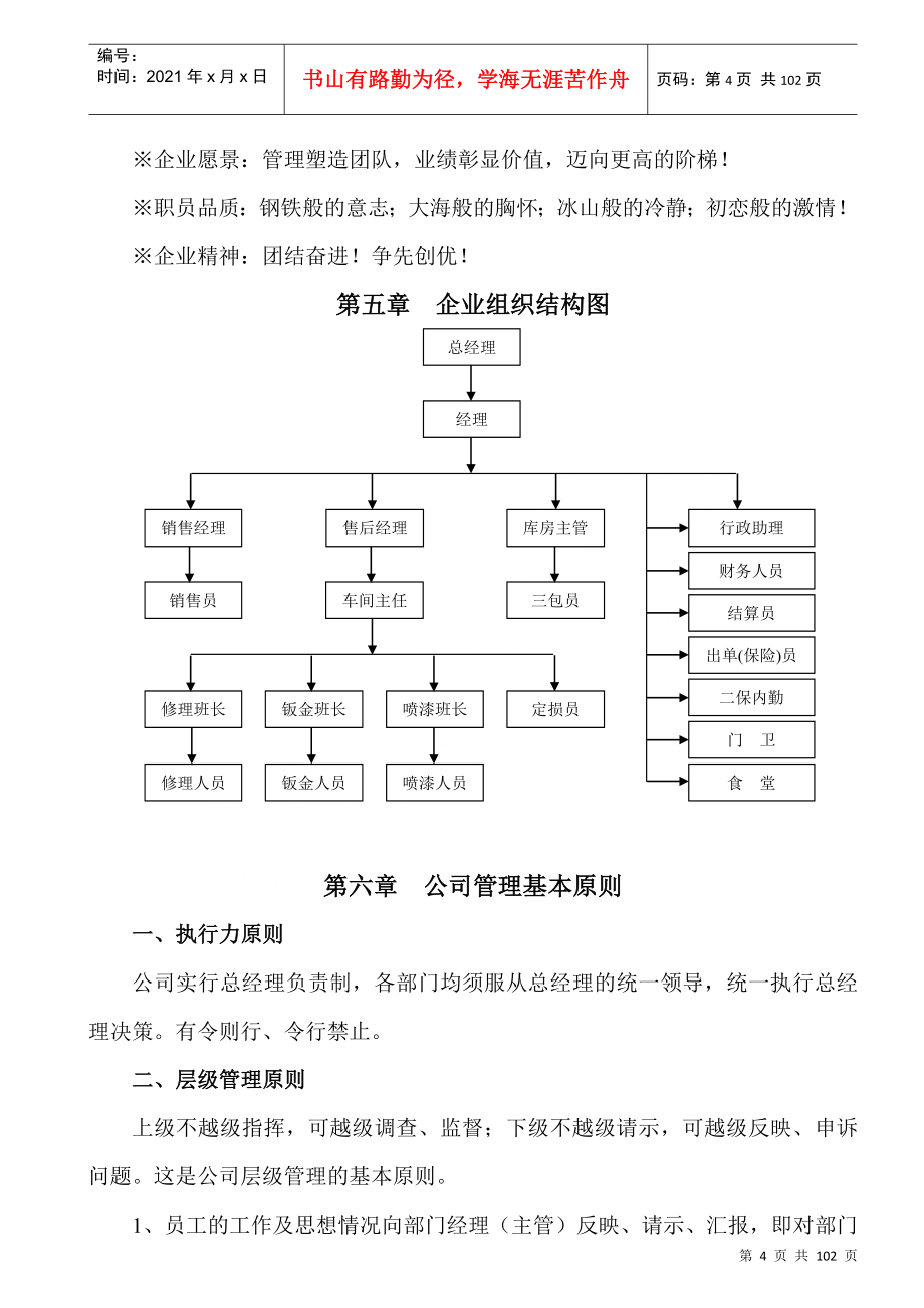 某汽车服务公司员工手册管理制度_第4页