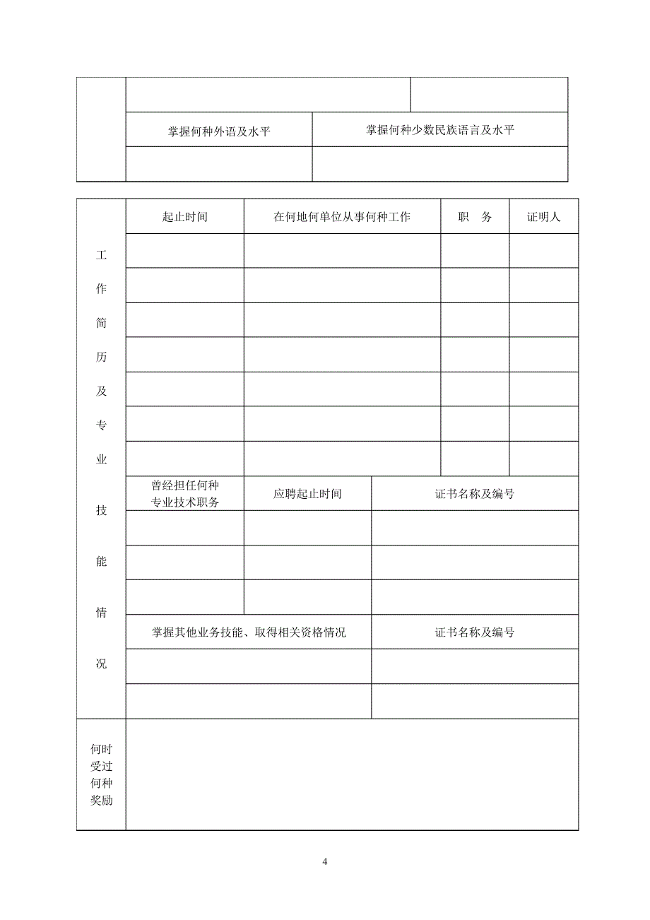 执业许可指引附件：律师执业申请表_第4页