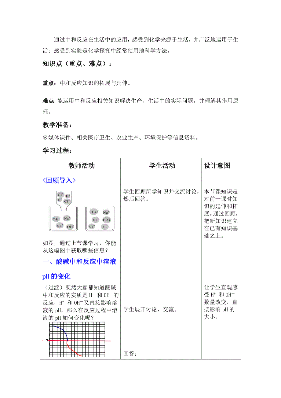 鲁教版九年级化学酸碱中和反应教学设计_第2页