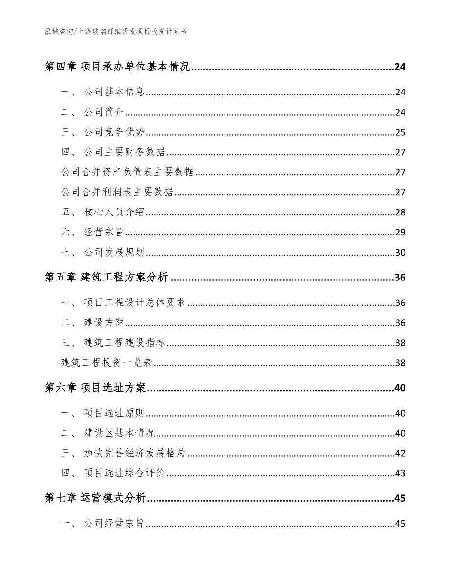 上海玻璃纤维研发项目投资计划书【参考模板】_第2页