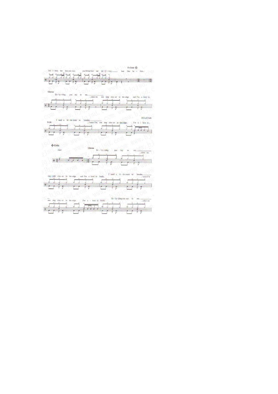架子鼓爵士鼓谱——One Step Closer(Linkin Park ).doc_第3页