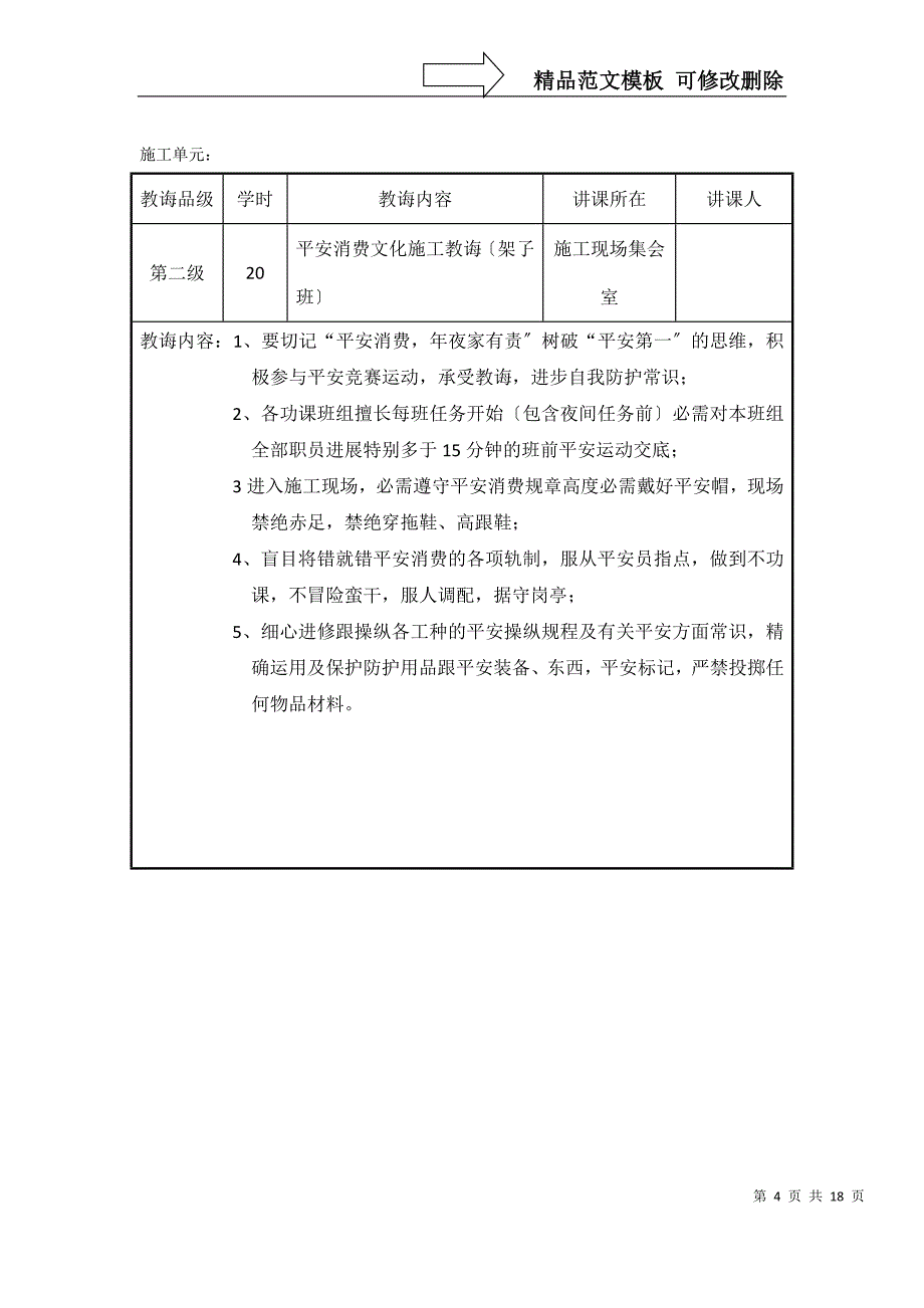 建筑行业项目消防演练安全教育记录_第4页