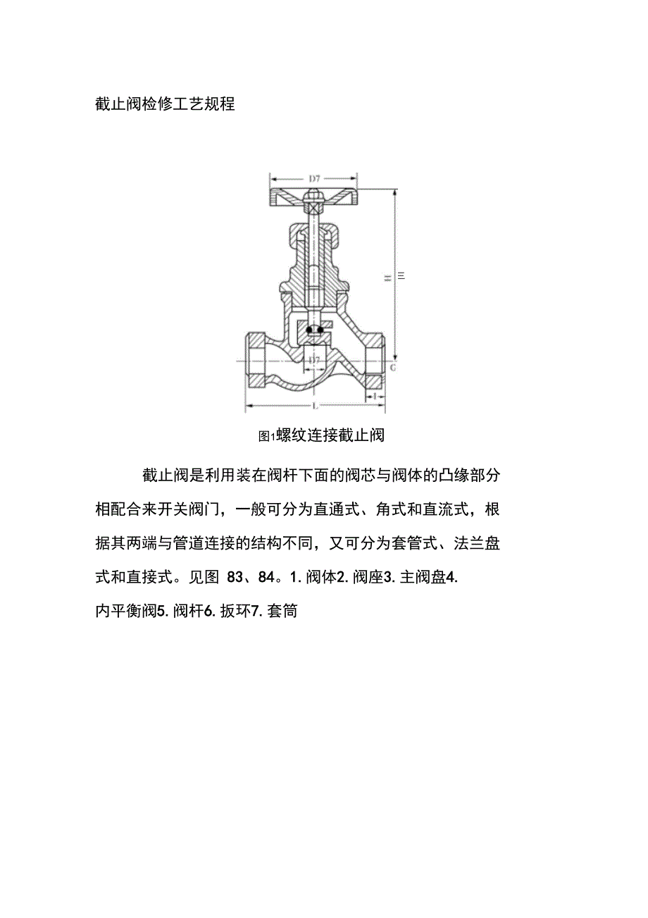 截止阀检修工艺规程_第1页