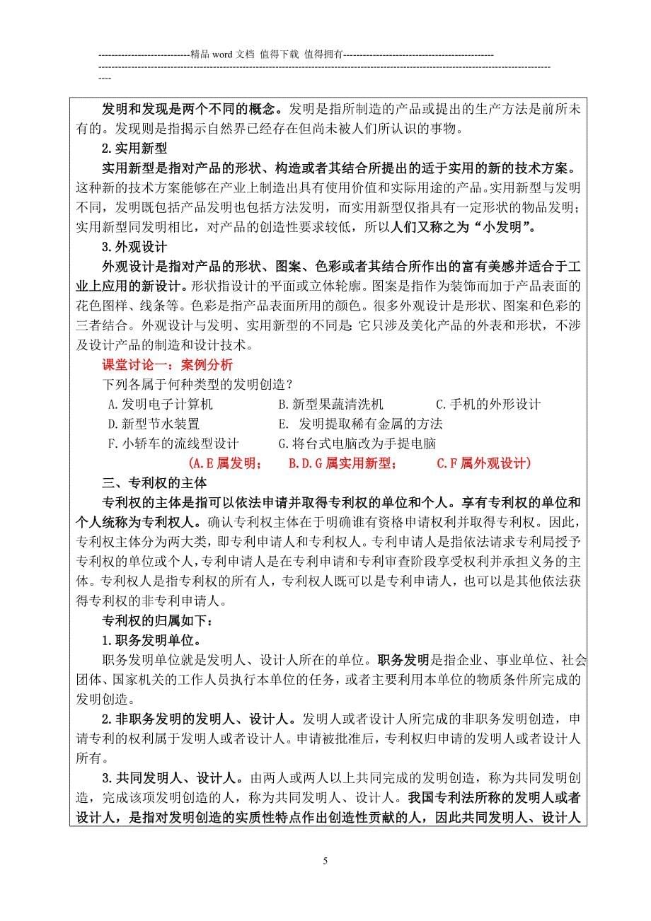 第11章-工业产权法律制度教案.doc_第5页