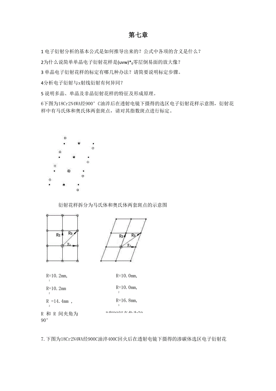 第七章电子衍射练习_第1页