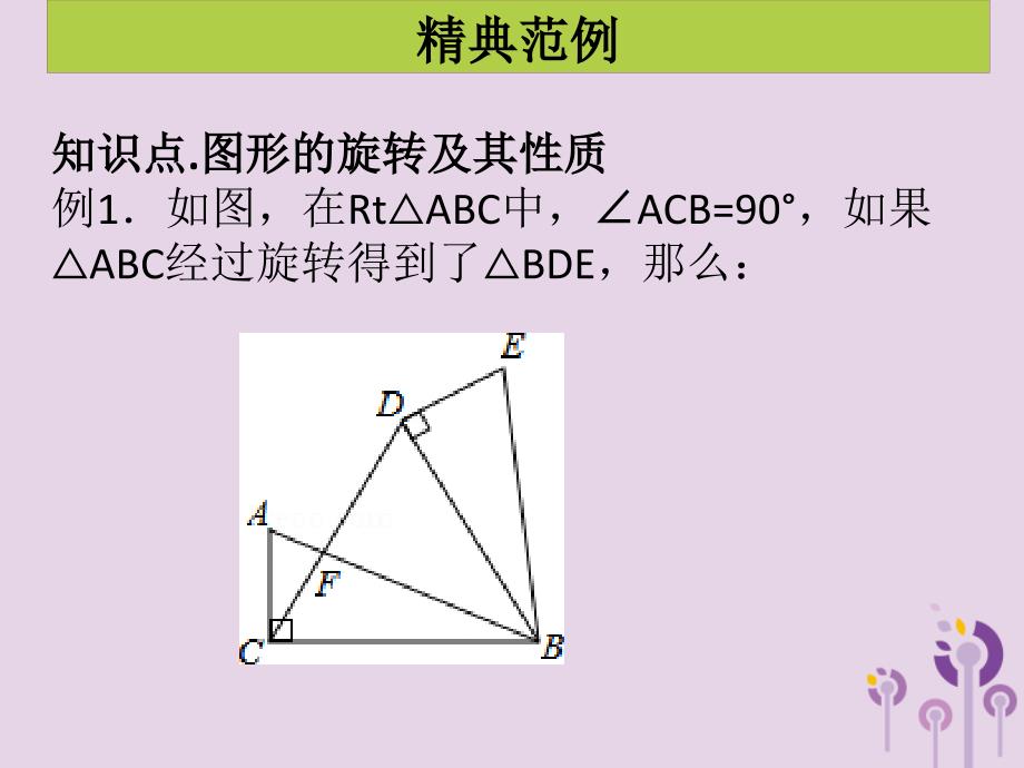 2018年秋九年级数学上册 第二十三章 旋转 第1课时 图形的旋转（课堂导练）习题课件 （新版）新人教版_第2页