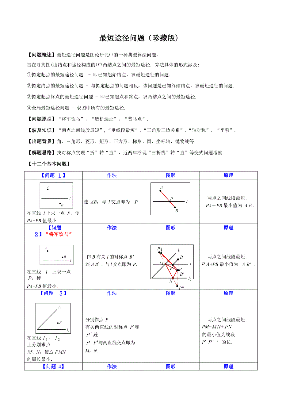 初中最短路径问题_第1页