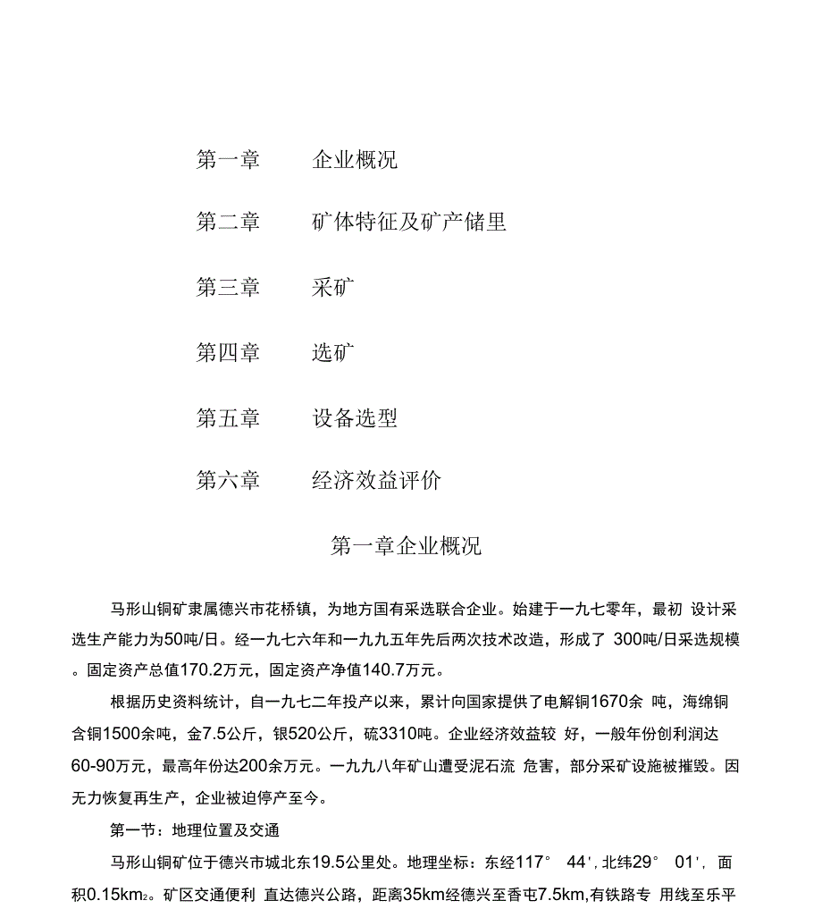 新建铜矿建设项目建议书_第1页