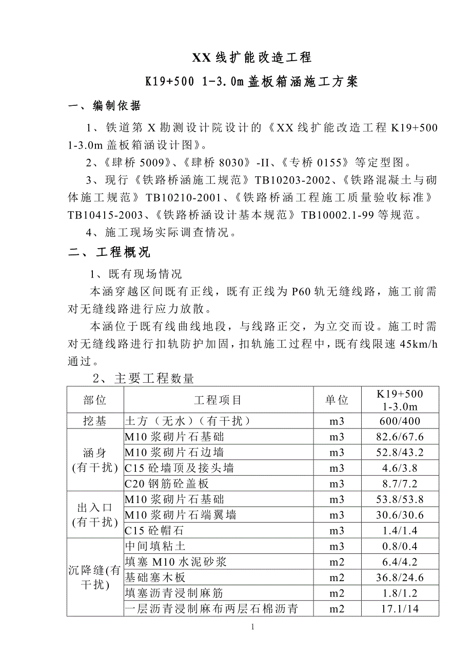 铁路既有线下扣轨架空开挖施工涵洞施工方案典尚设计_第1页