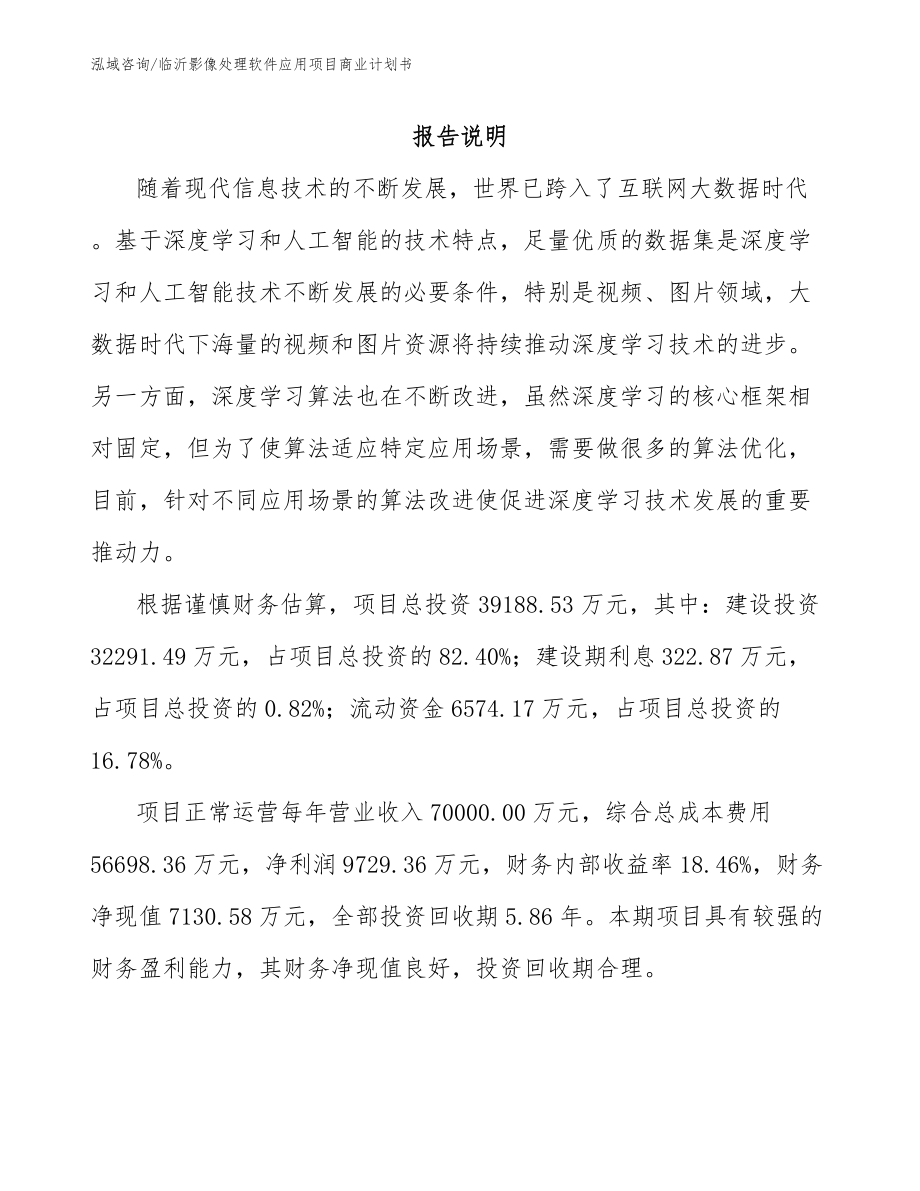 临沂影像处理软件应用项目商业计划书（范文）_第2页