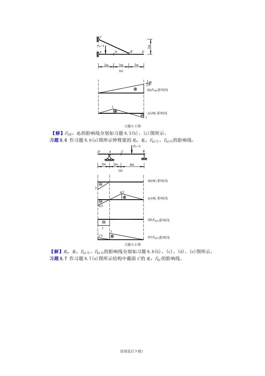 8影响线习题解答_第5页