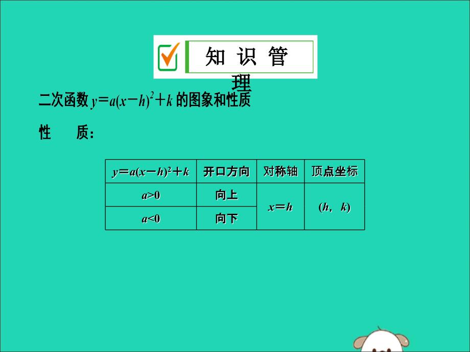 九年级数学上册第二十二章二次函数22.1二次函数的图像和性质22.1.3第3课时二次函数yaxh2k的图象和性质课件新版新人教版_第3页