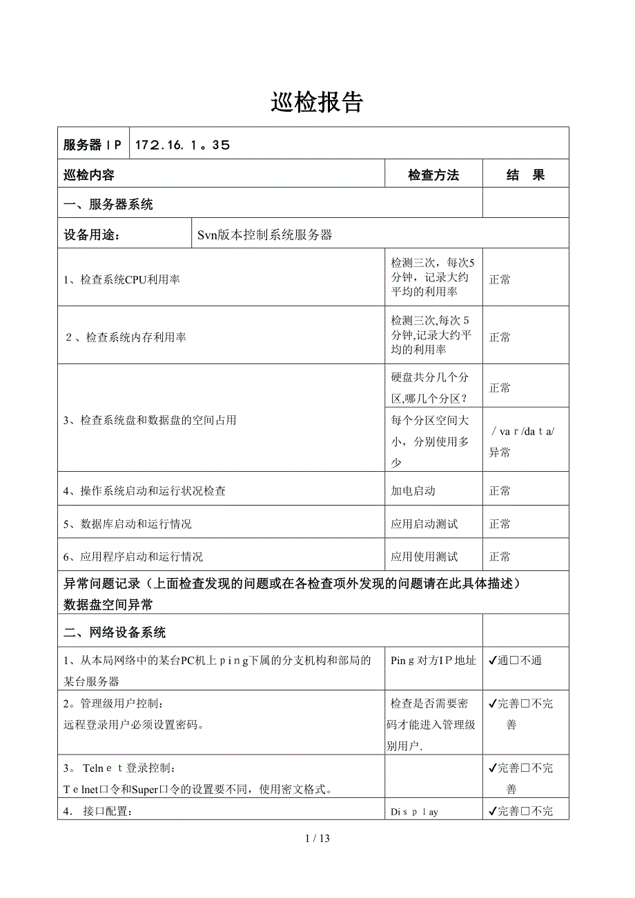 2016-10-02服务器日常巡检工作_第1页