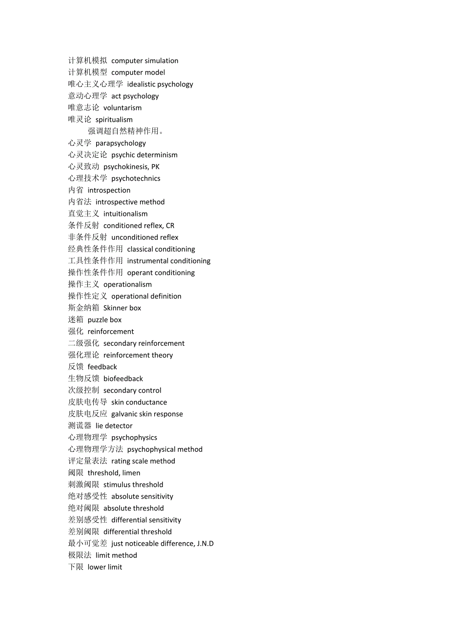 心理学专业英语词汇.docx_第2页