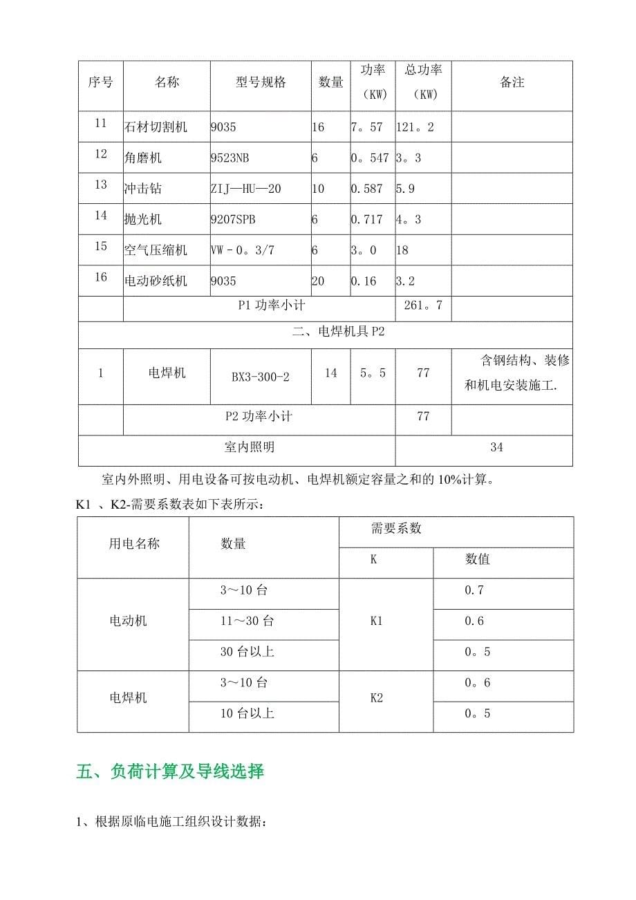 精装修临时用电施工方案试卷教案_第5页