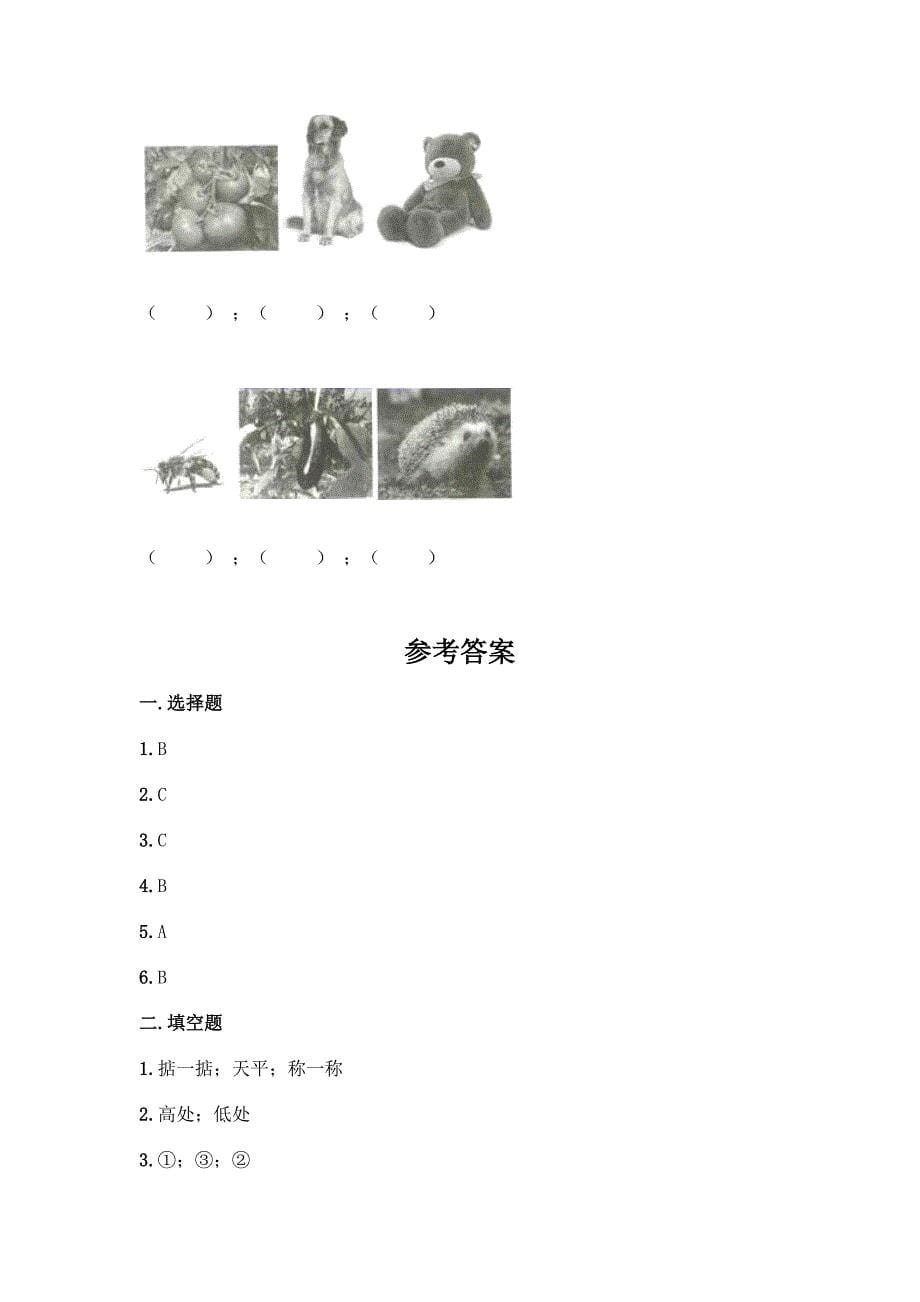 教科版一年级下册科学《期末测试卷》精品【含答案】.docx_第5页