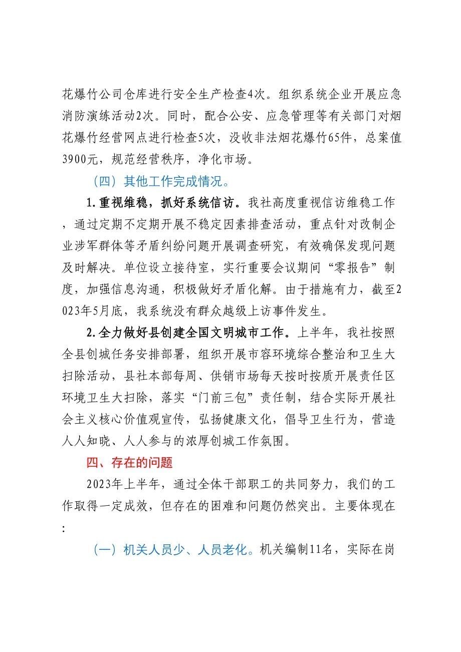 XX县供销社2023年上半年工作总结及下半年工作计划 .docx_第5页